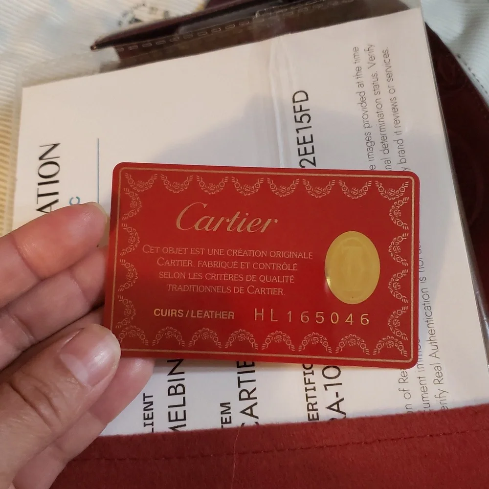 Vintage Cartier Happy Birthday Patent Leather Backpack Unisex Bordeaux Red